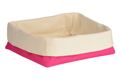 Premier Housewares Interiors By Premier Large Bread Basket With Hot Pink And Cream LiningHandwoven Rectangular Willow Basket For BreadFruit from B&Q
