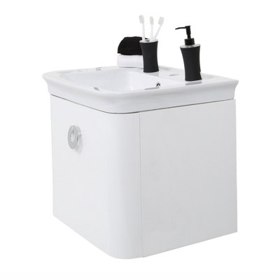 Orsina Adelphi White Bathroom Sink With Storage from B&Q