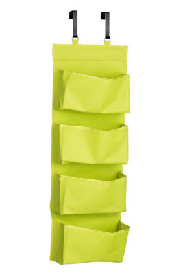 Orsina Over Door Hanging Organiser In Lime Green4-Pocket Fabric Storage With Metal HooksSpace-Saving Solution from B&Q