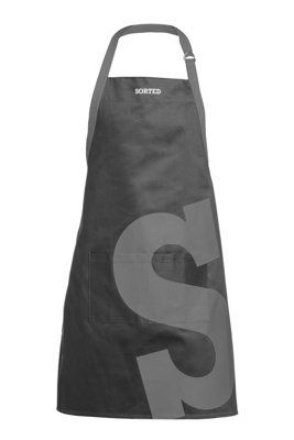 B&Q -  Versatile Black And Yellow Logo Sorted ApronAdjustable Apron For CookingStylish Machine Washable Apron