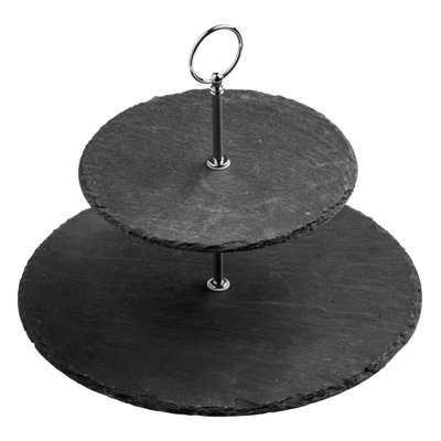 Orsina Slate 2 Tier Round Cake Stand from B&Q