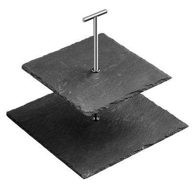 Orsina Slate 2 Tier Square Cake Stand from B&Q