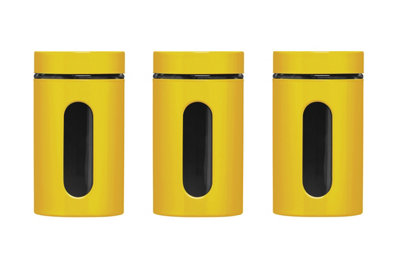 Orsina Set Of Three Yellow Storage Jars from B&Q