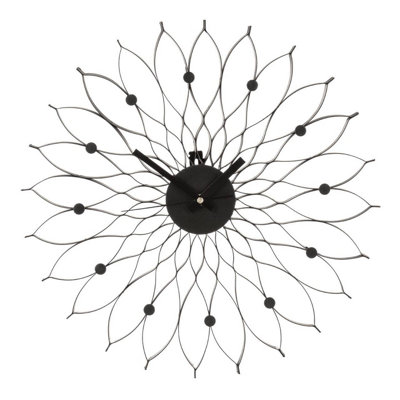 Premier Housewares Interiors By Premier Styro Metal Clock Black