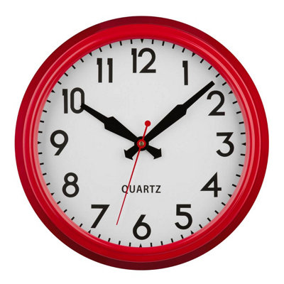 Premier Housewares Maison By Premier Metal Lined Rim Wall Clock Red