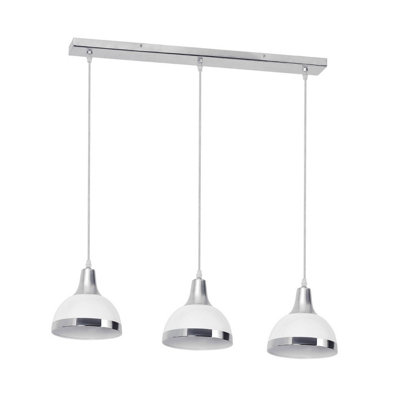 Orsina Jasper White Shade And Chrome Pendant Light from B&Q