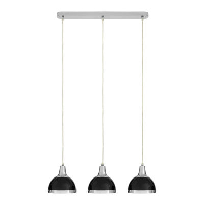 Orsina Elegant Black Shade And Chrome Pendant LightFunctional Pendant Light For Drawing RoomVersatile Light from B&Q