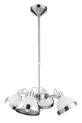 Orsina Jasper White Shade And Chrome 4 Light Pendant Light