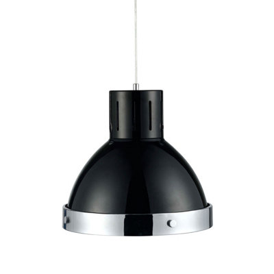 Orsina Black And Chrome Bell Shaped Pendant Light from B&Q