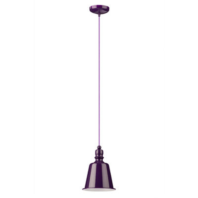 Orsina Intense Purple Bell Pendant Light For BedroomModern Ceiling Hanging LampDecorative Purple Light Lamp from B&Q