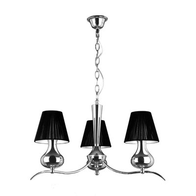 Orsina 3 Arm Chrome And Black Pendant LightHanging Ceiling Fixture With Cone ShadesTriple Light Ceiling Fixture from B&Q