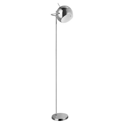 Orsina Durable Chrome & White Dome Floor LampTall Standing Lamp With Adjustable HeadModern Chrome Floor Light from B&Q