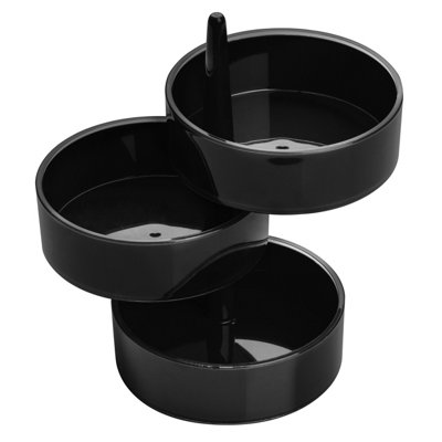Orsina 3Pc Black Plastic Rotary Storage Tray Set from B&Q