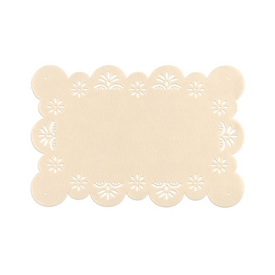 Orsina Set Of Two Ivory Felt Flower Design PlacematsDurable Heat-Resistant Table Mats For Dining from B&Q