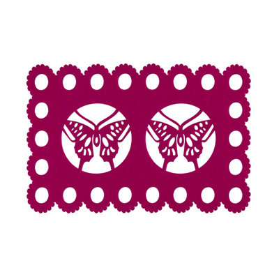 Orsina Set Of Two Hot Pink Felt Butterfly Design PlacematsDurable Heat-Resistant Table Mats For Dining from B&Q