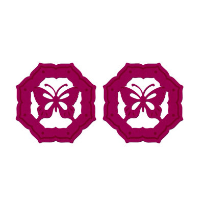 Orsina Set Of Two Hot Pink Felt Hexagonal Butterfly Design PlacematsDurable Heat-Resistant Table Mats For Dining from B&Q