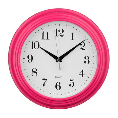 Orsina Hot Pink Wall ClockElegant Distressed Design With Bold Black Numerals And Classic FaceReliable Quartz from B&Q