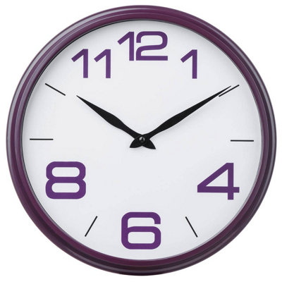Orsina Purple Plastic Frame Wall Clock from B&Q