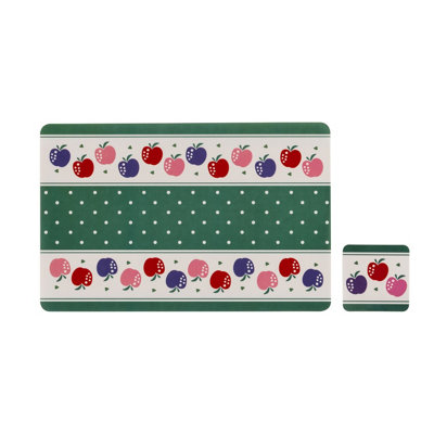 Orsina Set Of Four Candy Apple Placemats And CoastersDurable Heat-Resistant Table Mats With Matching Coasters from B&Q