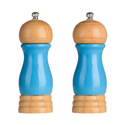 B&Q -  Natural Origins Blue Hi Gloss Salt And Pepper Mill Set