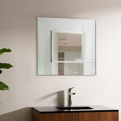 Orsina Square Glass Frame Wall Mirror from B&Q