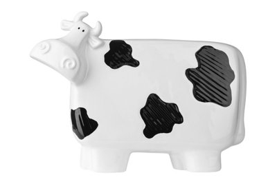 Orsina Animal Ornament White And Black Ceramic Large Cow from B&Q