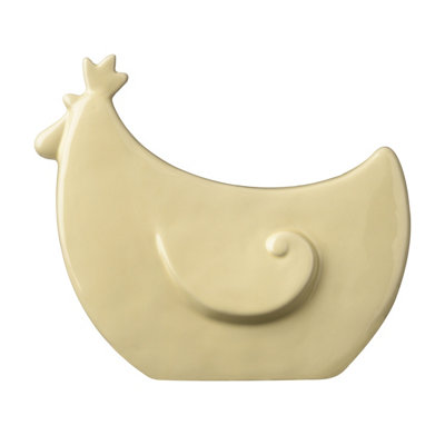 B&Q -  Quirky Ceramic Rooster Ornament,distinctive Decorative Stoneware Rooster,farmhouse-Inspired Chicken Statue