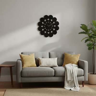 Orsina Black Discs Design Wall Clock from B&Q