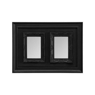 B&Q -  Black Meta 2 Photo Frame,dual Picture Frame With Embossed Decorative Border,picture Holder With Glass Panes