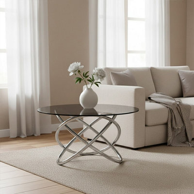 Orsina Smoked Glass Top End Table from B&Q