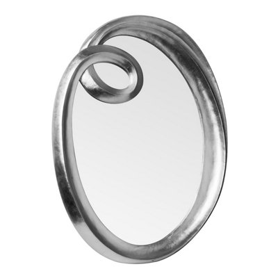 Orsina Swirl Design Silver Wall Mirror from B&Q