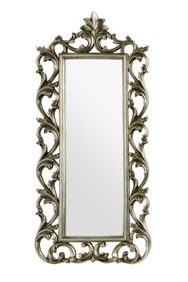 Orsina Champagne Wall Mirror,ornate Rectangular Hanging Mirror,shimmering Mounted Mirror With Polyresin Detailing from B&Q