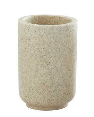 Orsina Natural Stone Effect TumblerPolyresin Bathroom Tumbler CupSmall Water TumblerFrosted Tumbler For Decor from B&Q