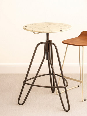 Orsina Artisan Cream Metal Table from B&Q
