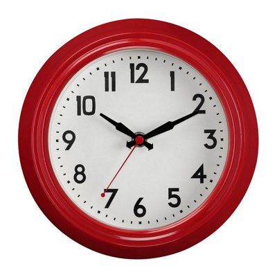 Orsina Red Metal Modern Wall Clock from B&Q
