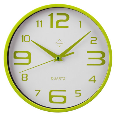 Orsina Anson Lime Green And White Plastic Wall Clock from B&Q