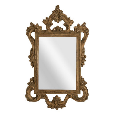 Orsina Baroque Style Antique Finish Wall Mirror,1.36M High Mirror With Floral & Scrolled Frame,statement Mirror from B&Q