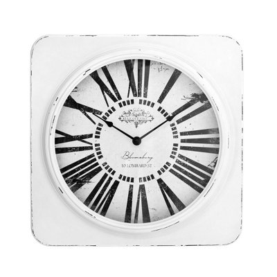 Orsina White Antique Finish Wall Clock from B&Q