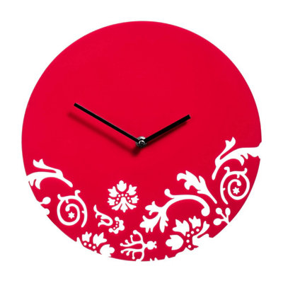 Orsina Red Acrylic Round Wall Clock from B&Q