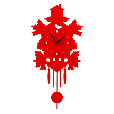 Orsina Red Acrylic Pendulum Wall Clock from B&Q
