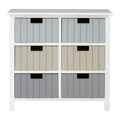 Orsina Compact White 6 Drawers ChestModern Chest Of Drawers For LivingroomMinimalist Storage Chest For Lounge from B&Q