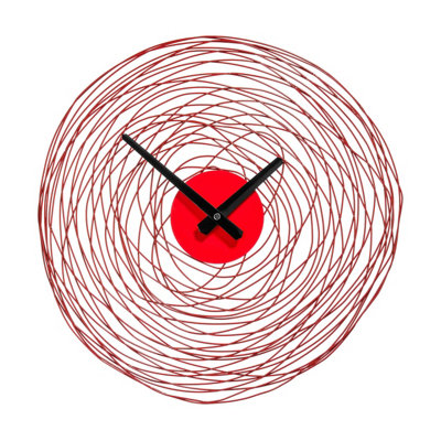 Orsina Red Swirl Metal And Plastic Wall Clock from B&Q