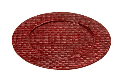 Orsina Pandanus Red Charger Plate from B&Q