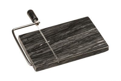 Orsina Black Marble Cheeseboard With SlicerNatural Marble Cheese Board With Built-In Stainless Steel Wire Cutter from B&Q