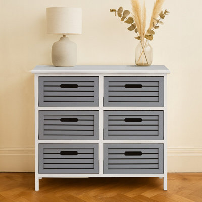 Orsina Compact 6 Grey Drawers UnitModern Chest Of Drawers For LivingroomMinimalist Storage Chest For Lounge from B&Q