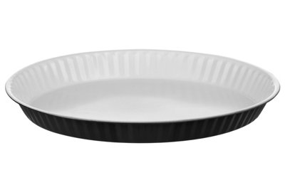 Orsina Functional Design Black Flan DishNon-Stick Carbon Steel Tart Dish For Even BakingDurable Round Bakeware from B&Q