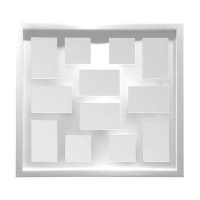 Orsina White Multi Photo Frame,glass Front 12 Photos Display,versatile LandscapePortrait& Square Photos Holder from B&Q