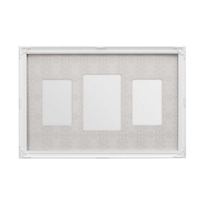 Orsina Chic White Finish 3 Multi Photo Frame,polyresin Multi-Picture Display,sturdy Wall Frame With Hanging Hooks from B&Q