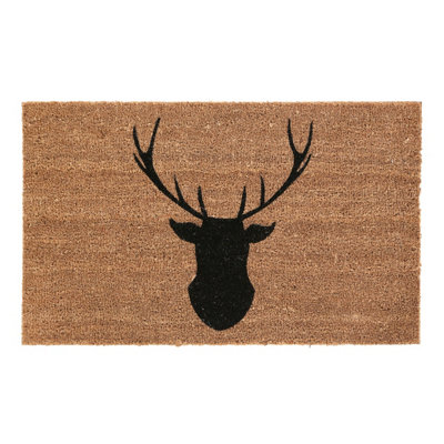 Orsina Stag Head Printed Fiber Doormat