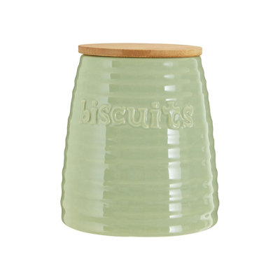 Orsina Chic Design Green Dolomite Biscuit CanisterStylish CanisterDurable Canister For Storing Ingredients from B&Q